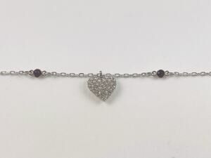 Swarovski Heart Bracelet Crystal Pave Chain Adjustable Red Rhinestone Dainty Swa